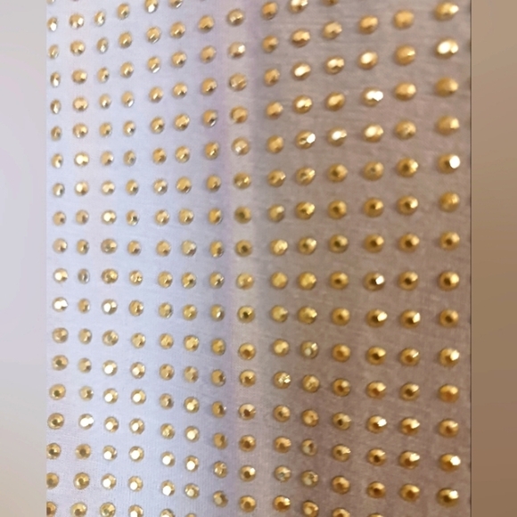 Boston Proper Soft Elegant Beige Studded Women's Top Tie String On Shoulder - Picture 4 of 11